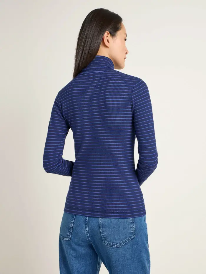 Lanius Streifen-Rollkragenshirt (GOTS) Saisonale Angebote