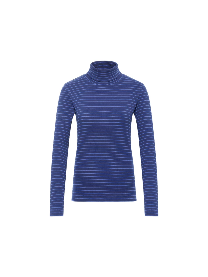 Lanius Streifen-Rollkragenshirt (GOTS) Saisonale Angebote
