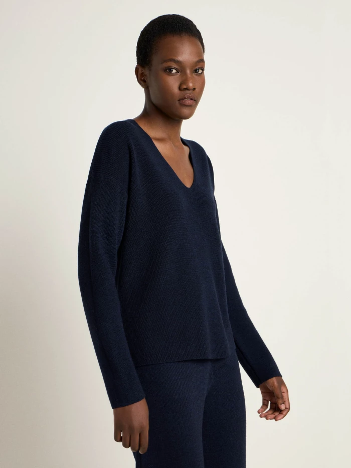 Lanius Pullover mit V-Ausschnitt (GOTS)