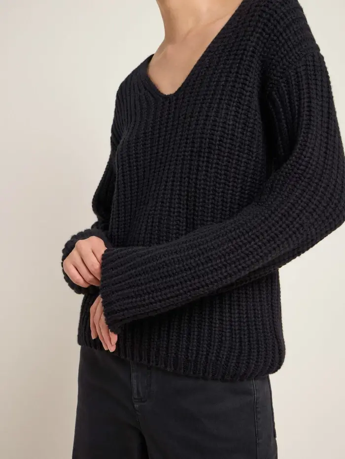 Lanius Pullover mit V-Ausschnitt (GOTS) Kostenlose Rückgabe