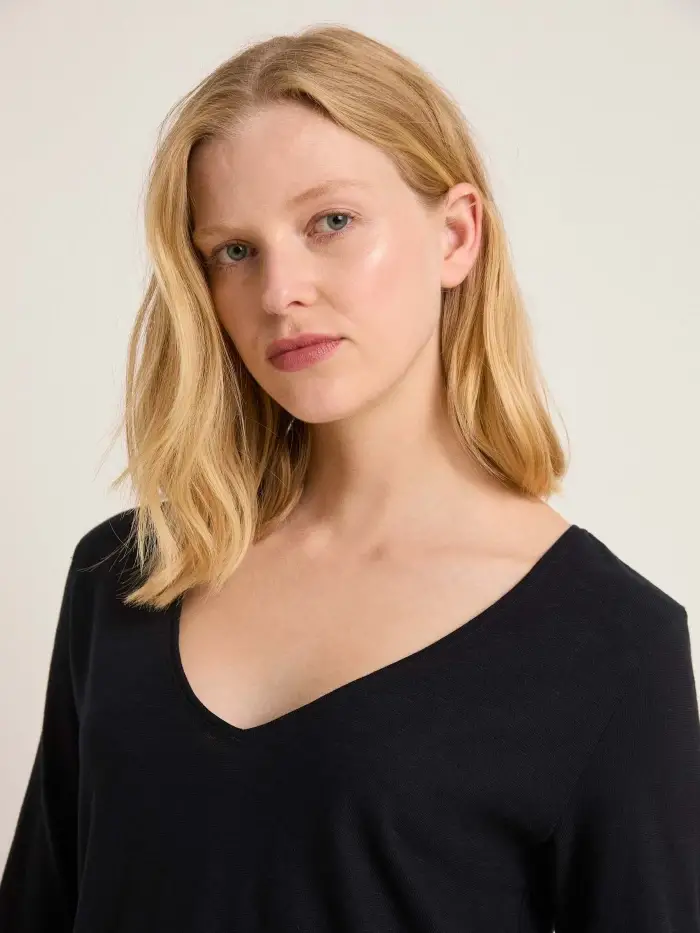 Lanius Shirt mit V-Ausschnitt (GOTS) Preisnachlass
