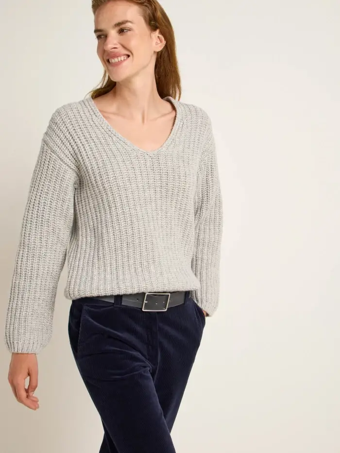 Lanius Pullover mit V-Ausschnitt (GOTS)