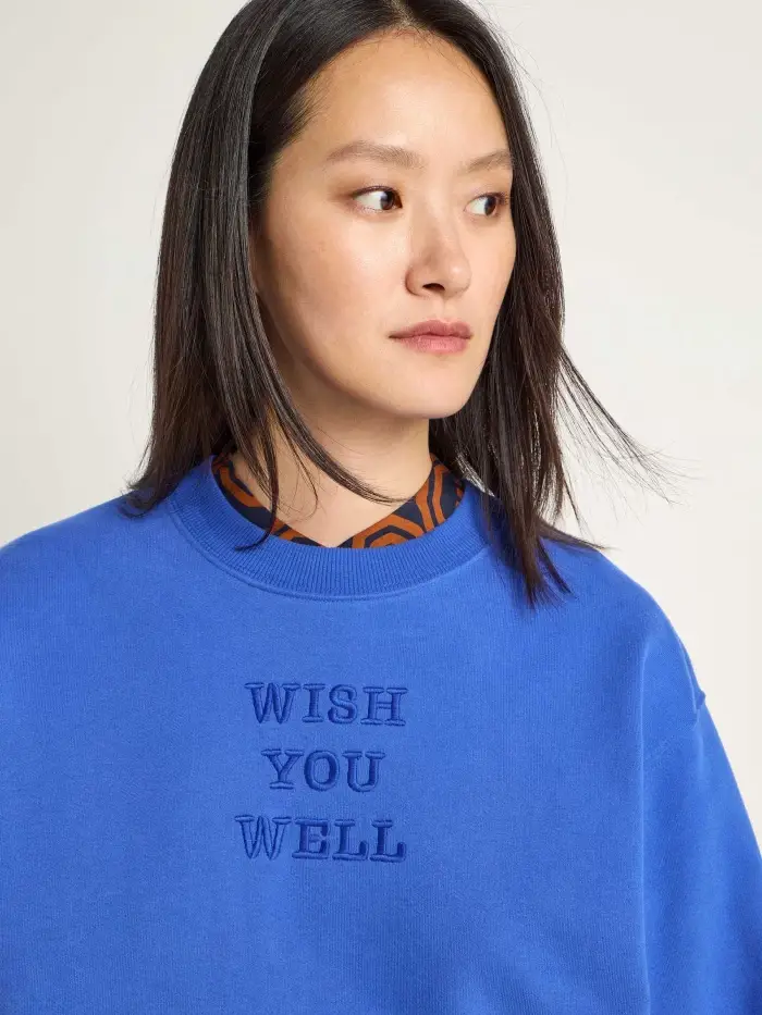 Lanius Statement Sweatshirt "wish you well" (GOTS) Outlet