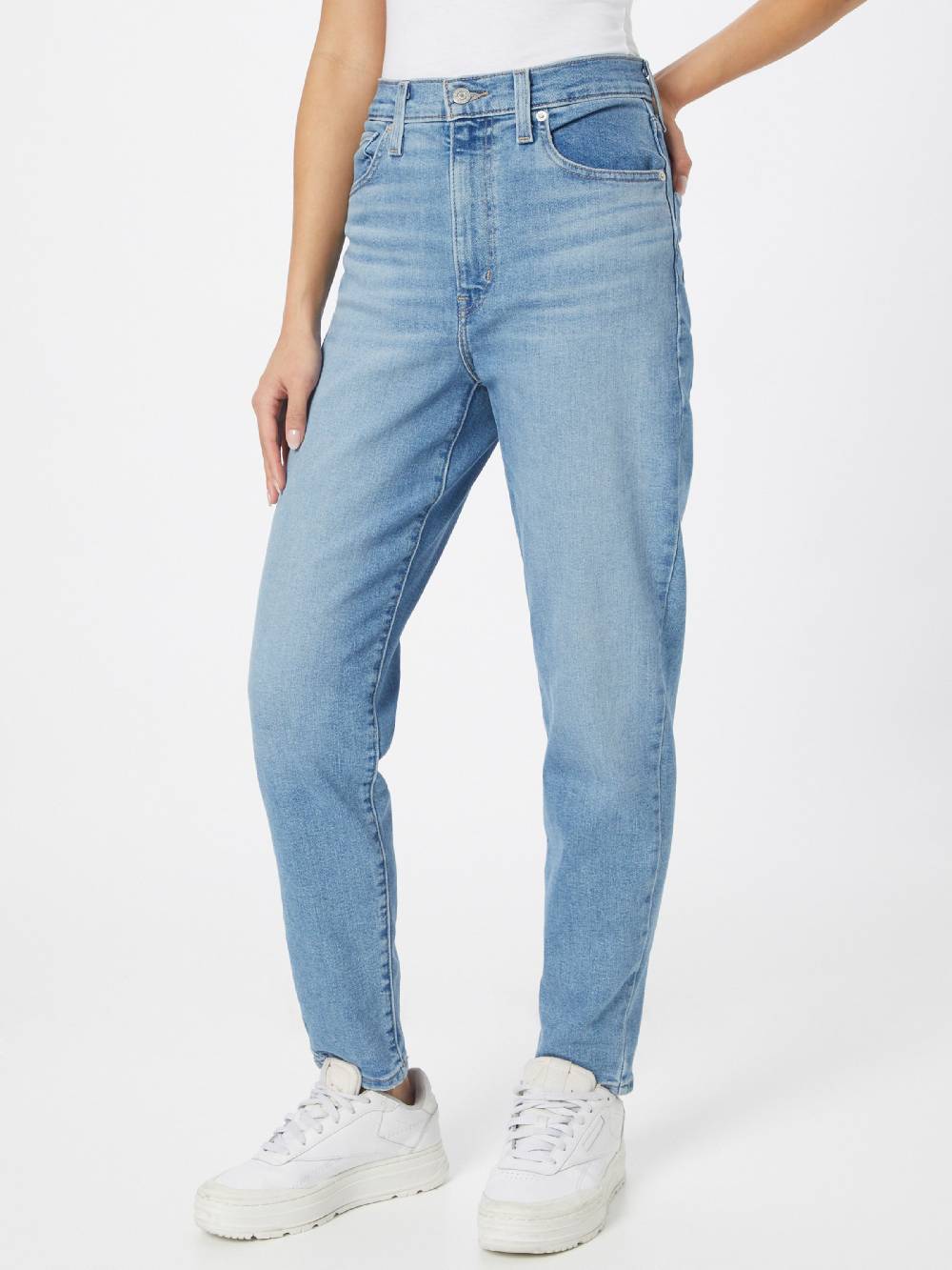 LEVI'S ® Tapered Jeans 'High-Waisted Mom' in Blue Denim Tiefpreis
