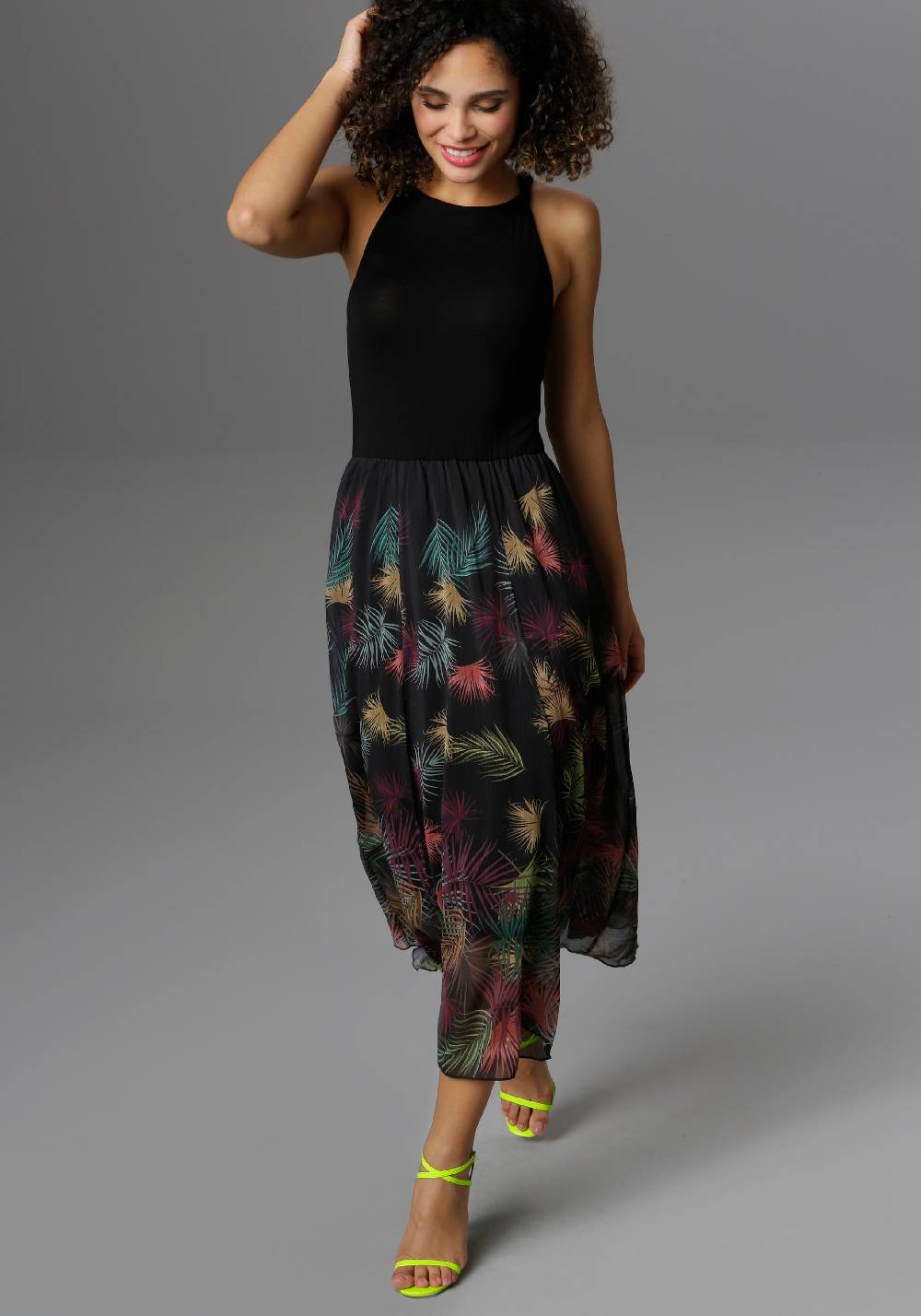 Aniston SELECTED Summer Dress in Black Flash Sale