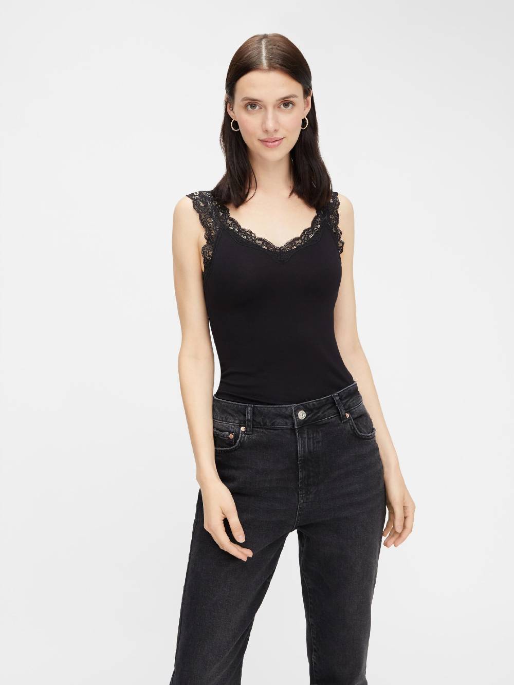 PIECES Top 'Barbera' in Black Top Angebot