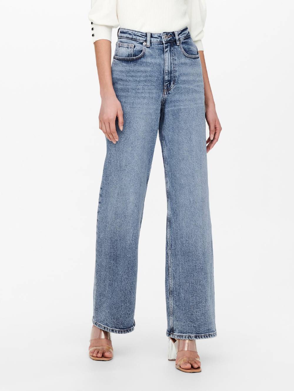 ONLY Wide leg Jeans 'ONLJuicy' in Blue Denim Saisonale Angebote