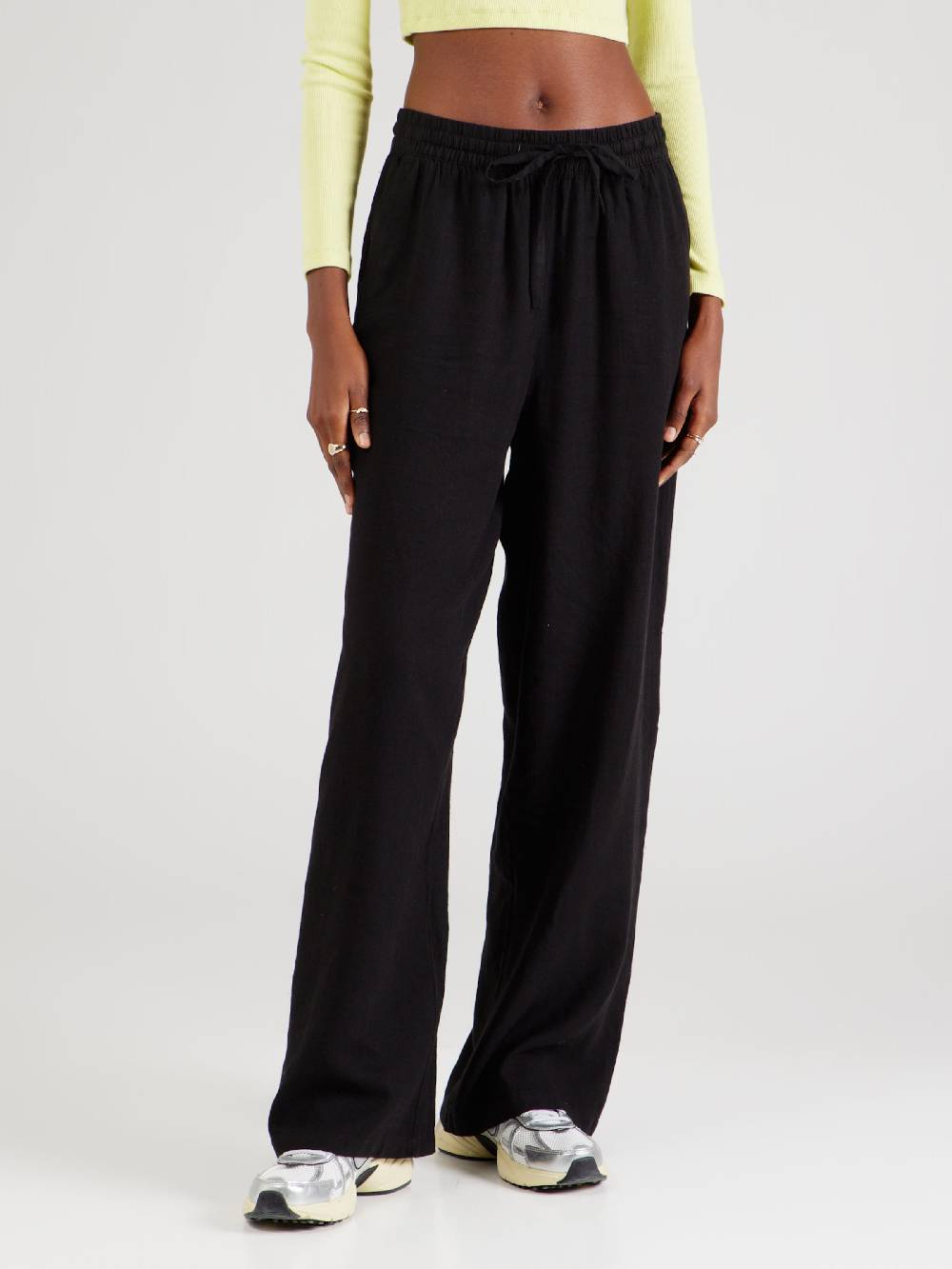 VERO MODA Wide leg Pants 'VMLINN' in Black Sonderangebot der Fabrik