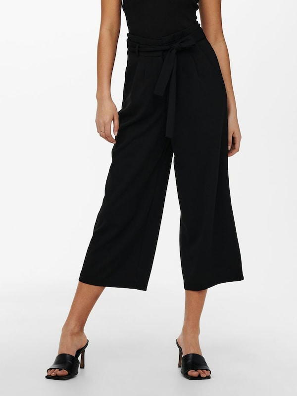 JDY Wide leg Pleat-Front Pants in Black