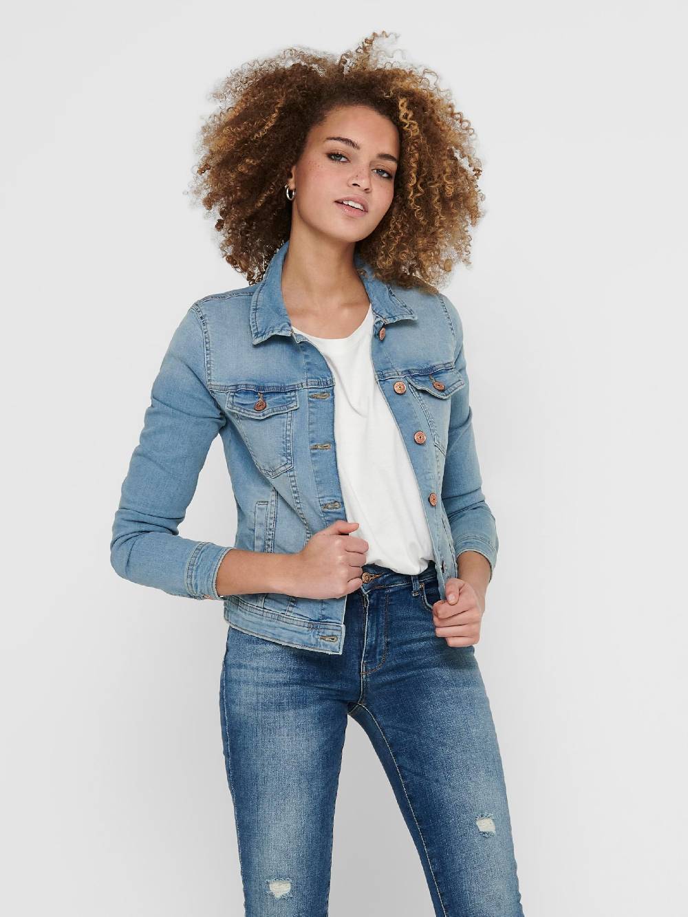 ONLY Between-Season Jacket 'ONLTia' in Blue Denim Meist gekauft