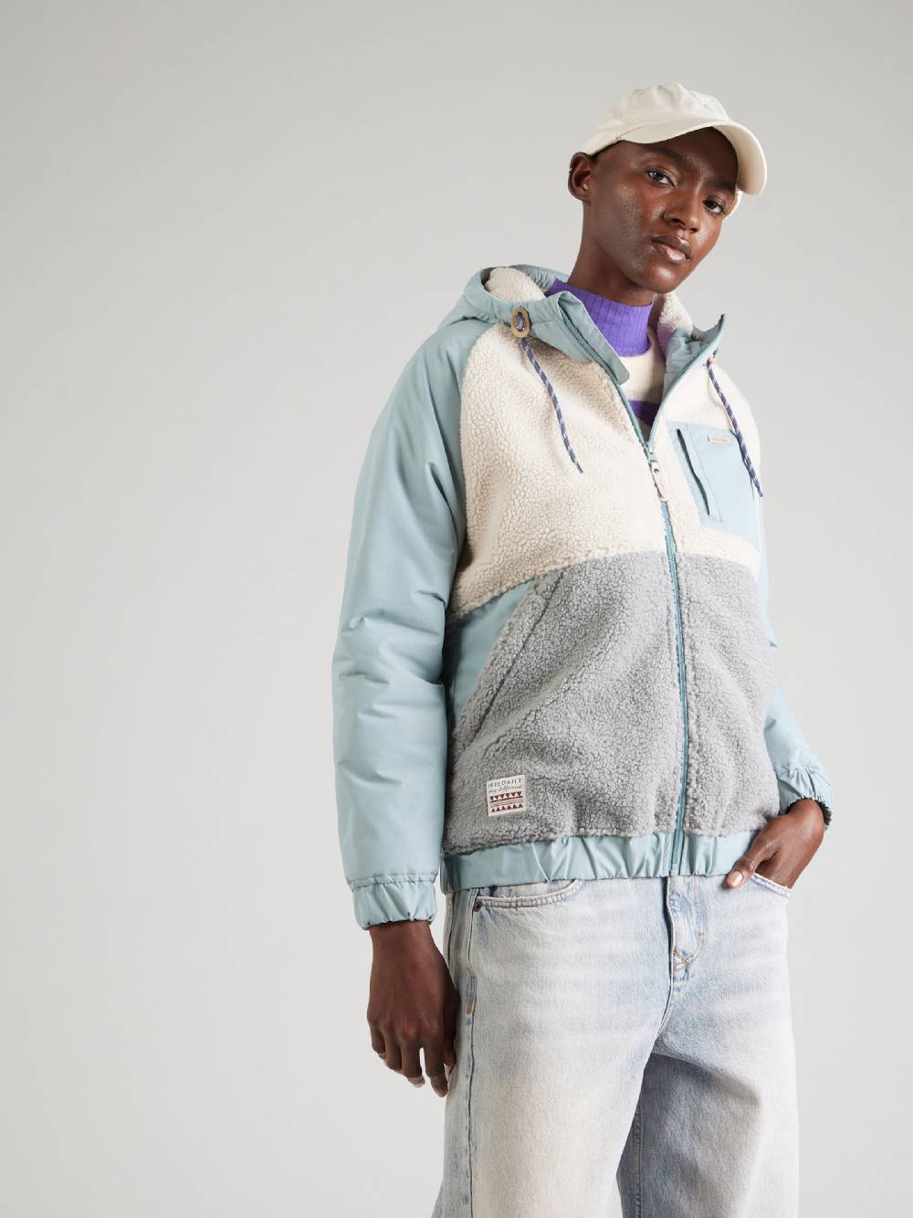 Iriedaily Between-Season Jacket 'Arctikmix' in Pastel Blue Cyber Monday