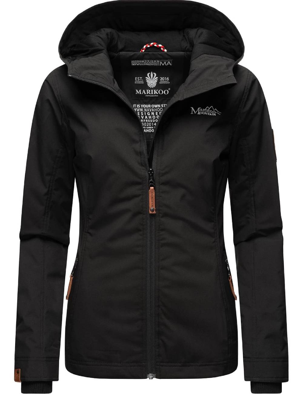 MARIKOO Between-Season Jacket 'Brombeere' in Black Jubiläumsangebot