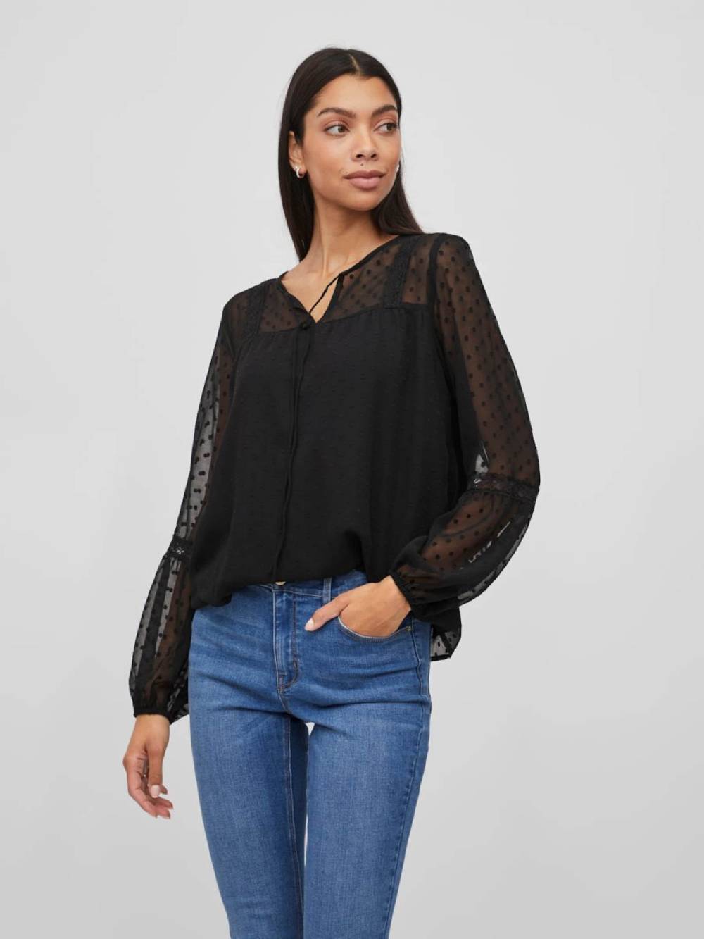 VILA Blouse 'VIEdee' in Black VIP-Rabatte