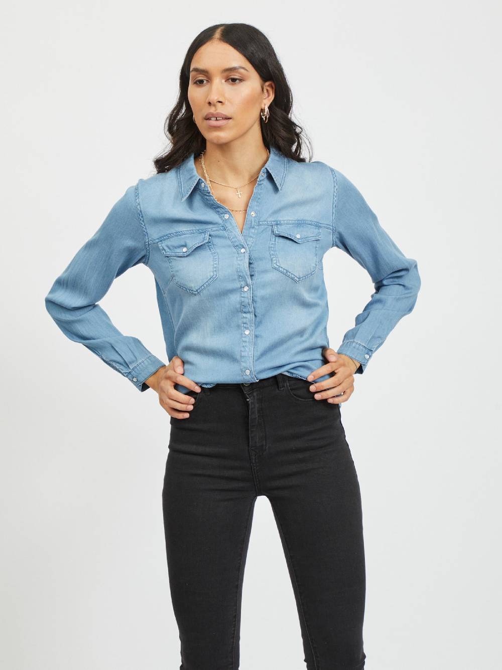 VILA Blouse 'Bista' in Light Blue Wochenangebot