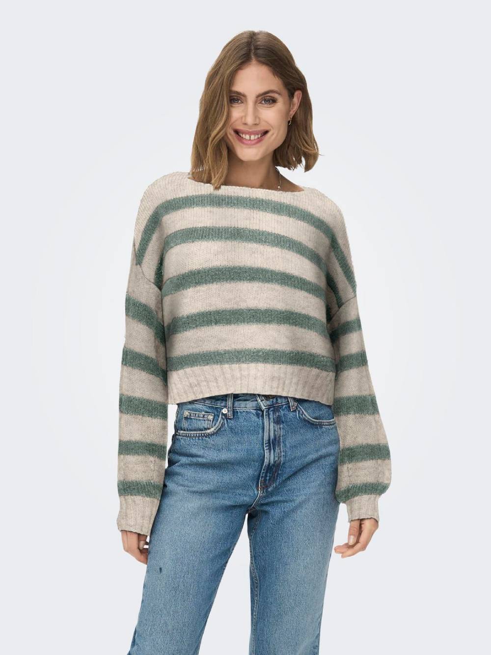 ONLY Sweater 'ONLAYA' in Beige Sonderangebot