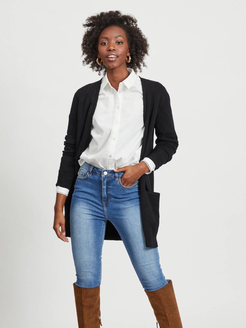 VILA Knit Cardigan 'Ril' in Black Günstig kaufen