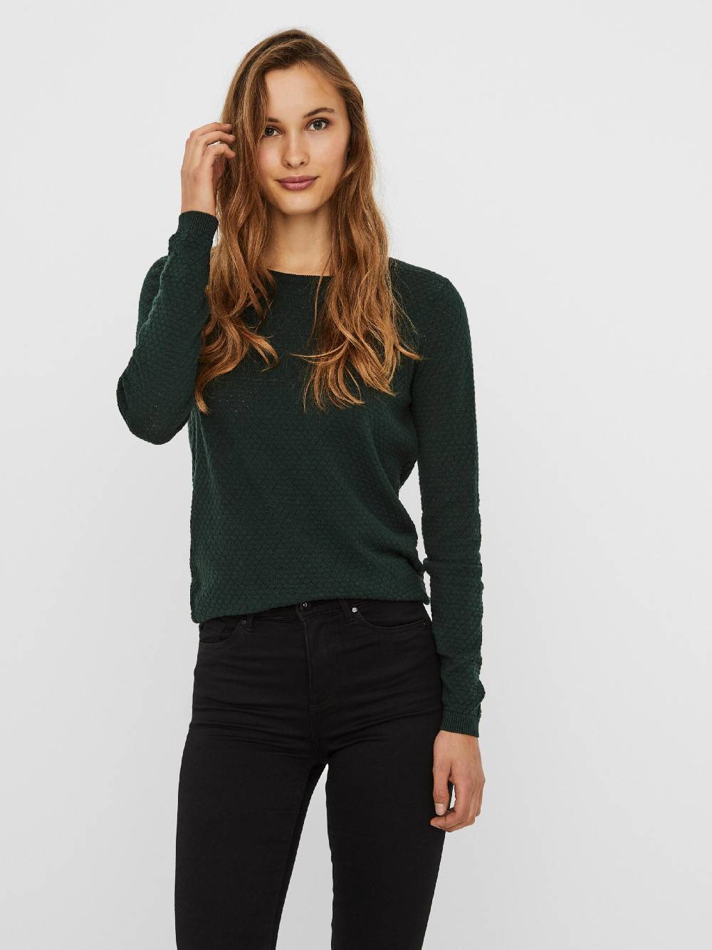 VERO MODA Sweater 'VMCare' in Emerald Großer Ausverkauf
