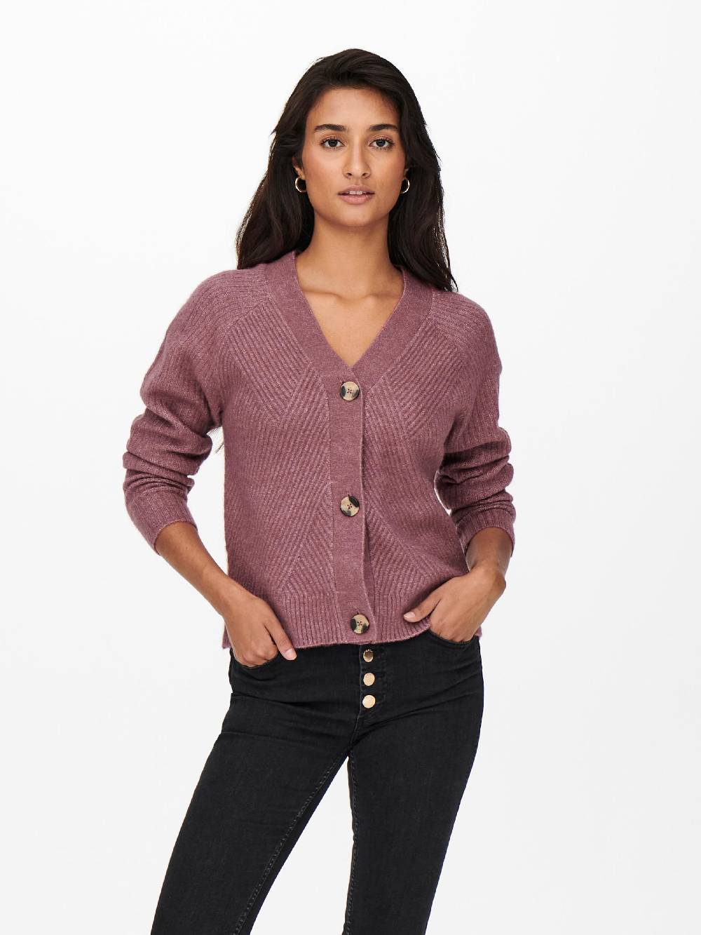 ONLY Knit Cardigan 'ONLCarol' in Mottled Pink Osterangebot