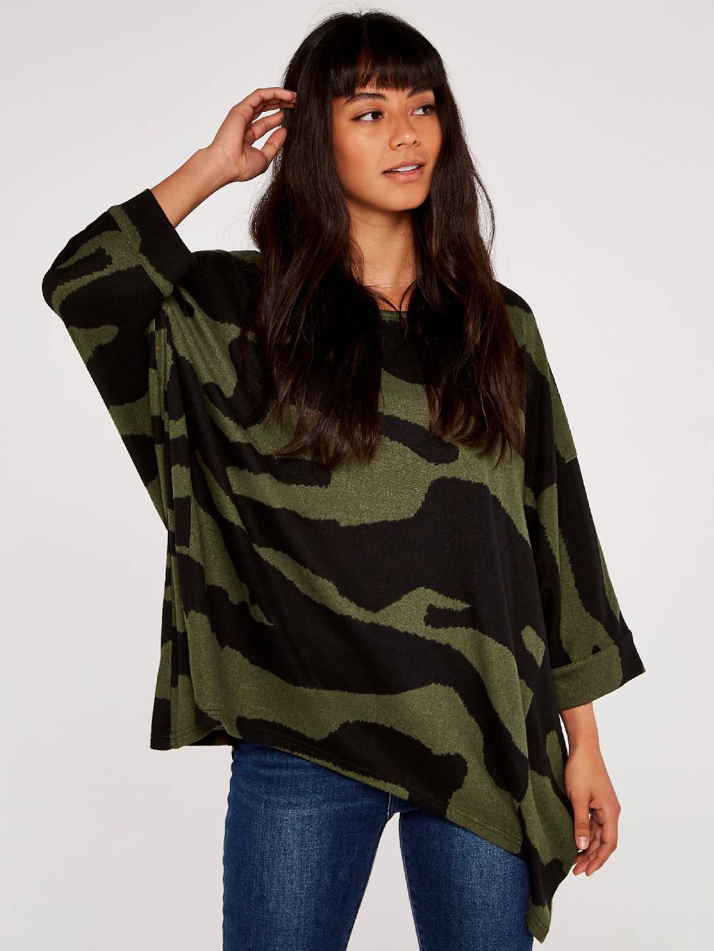 Apricot Oversized Sweater in Khaki Online Outlet
