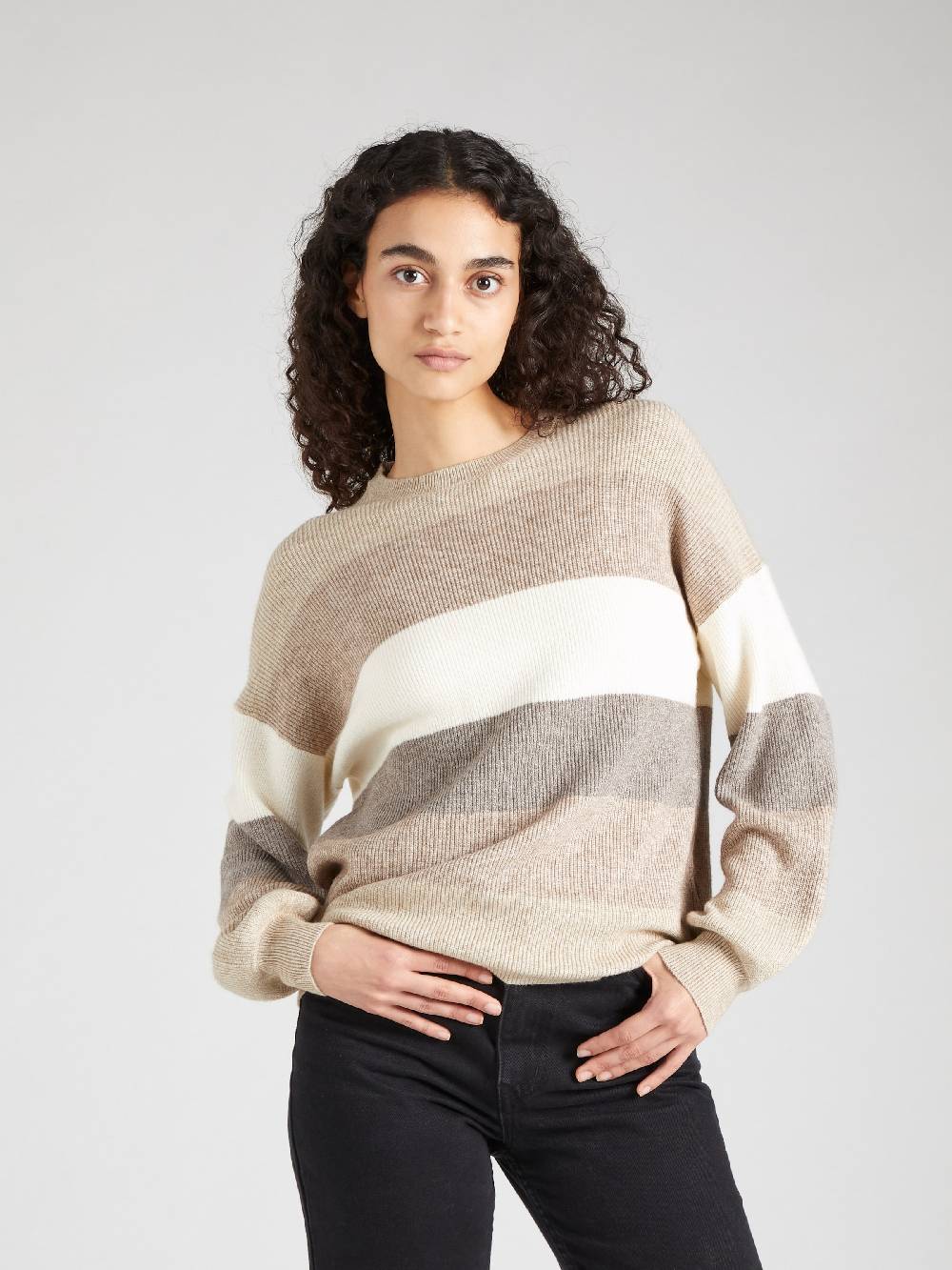 ONLY Sweater 'Atia' in Dark Beige, Mottled Beige Große Rabatte