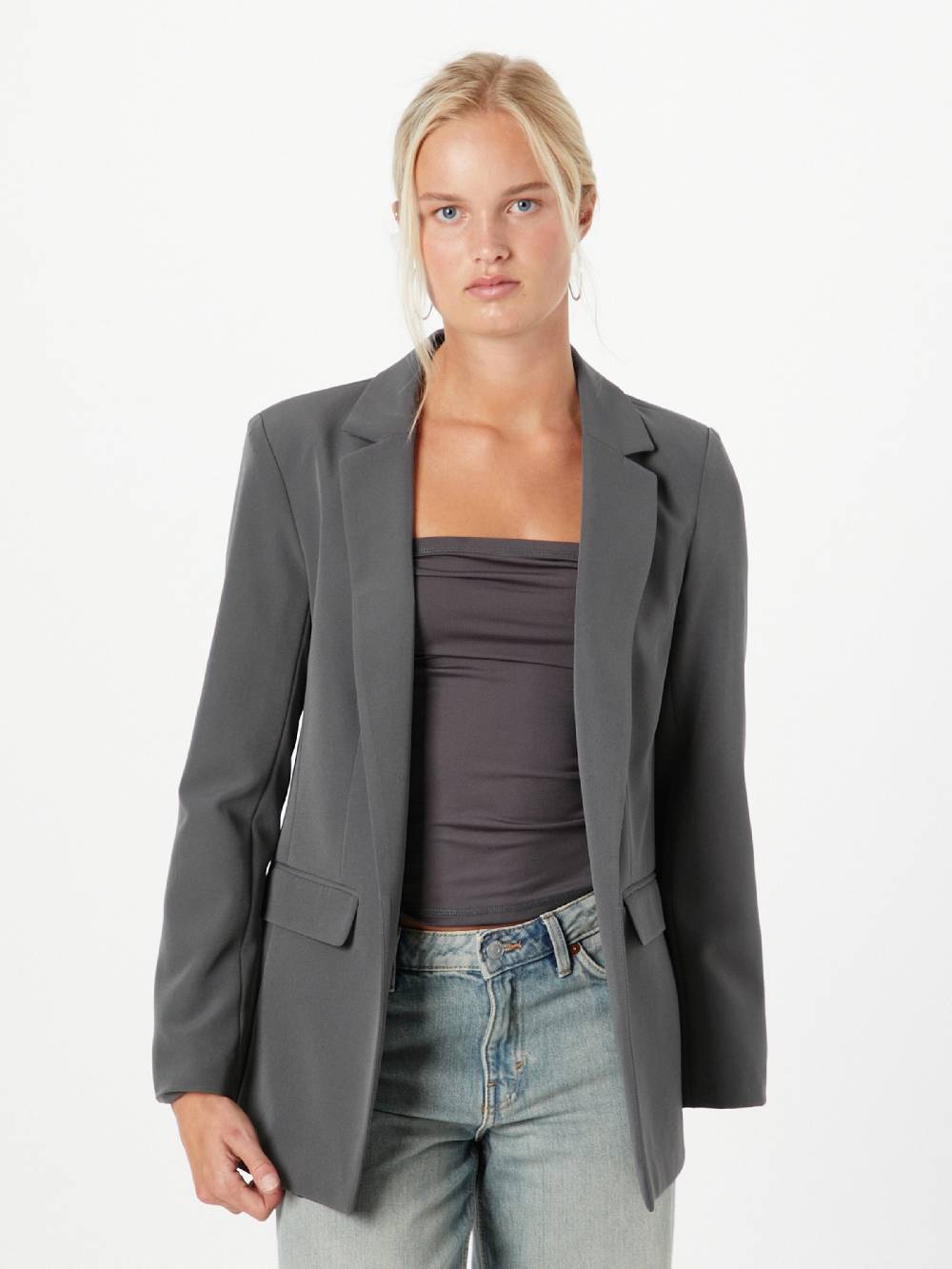 PIECES Blazer 'PCBOZZY' in Grey Bis zu 55% Rabatt