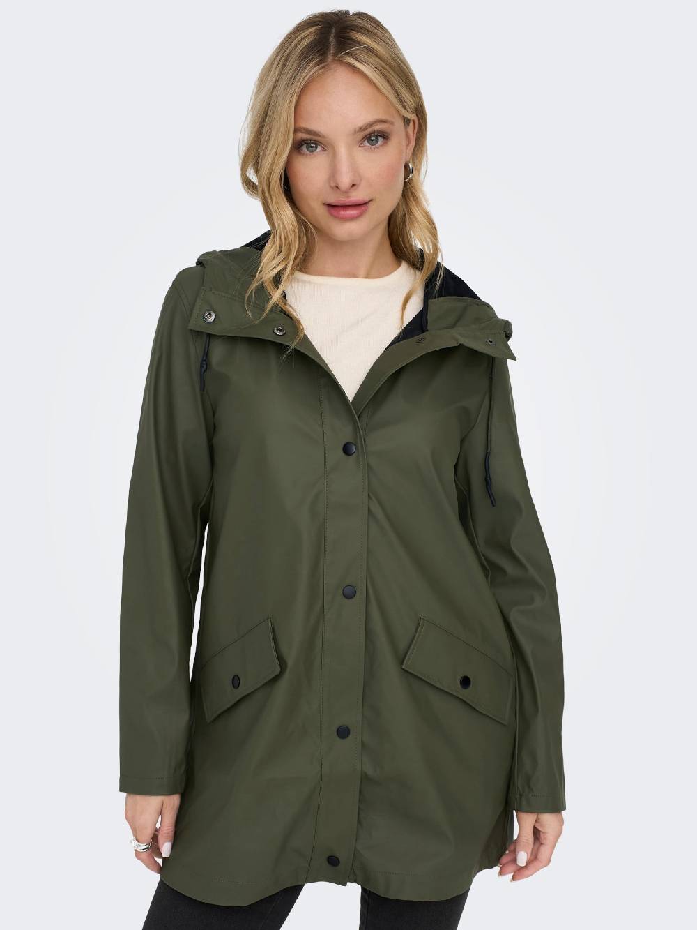 ONLY Between-Seasons Coat 'Elisa' in Dark Green Black Friday Preise