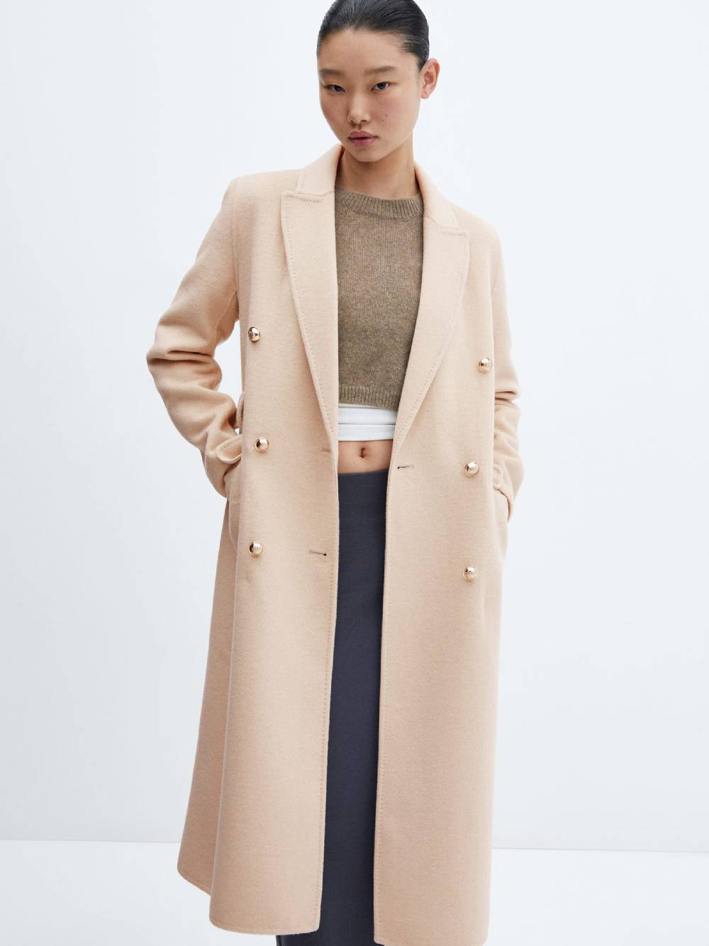 MANGO Winter Coat in Beige 50% Rabatt für begrenzte Zeit