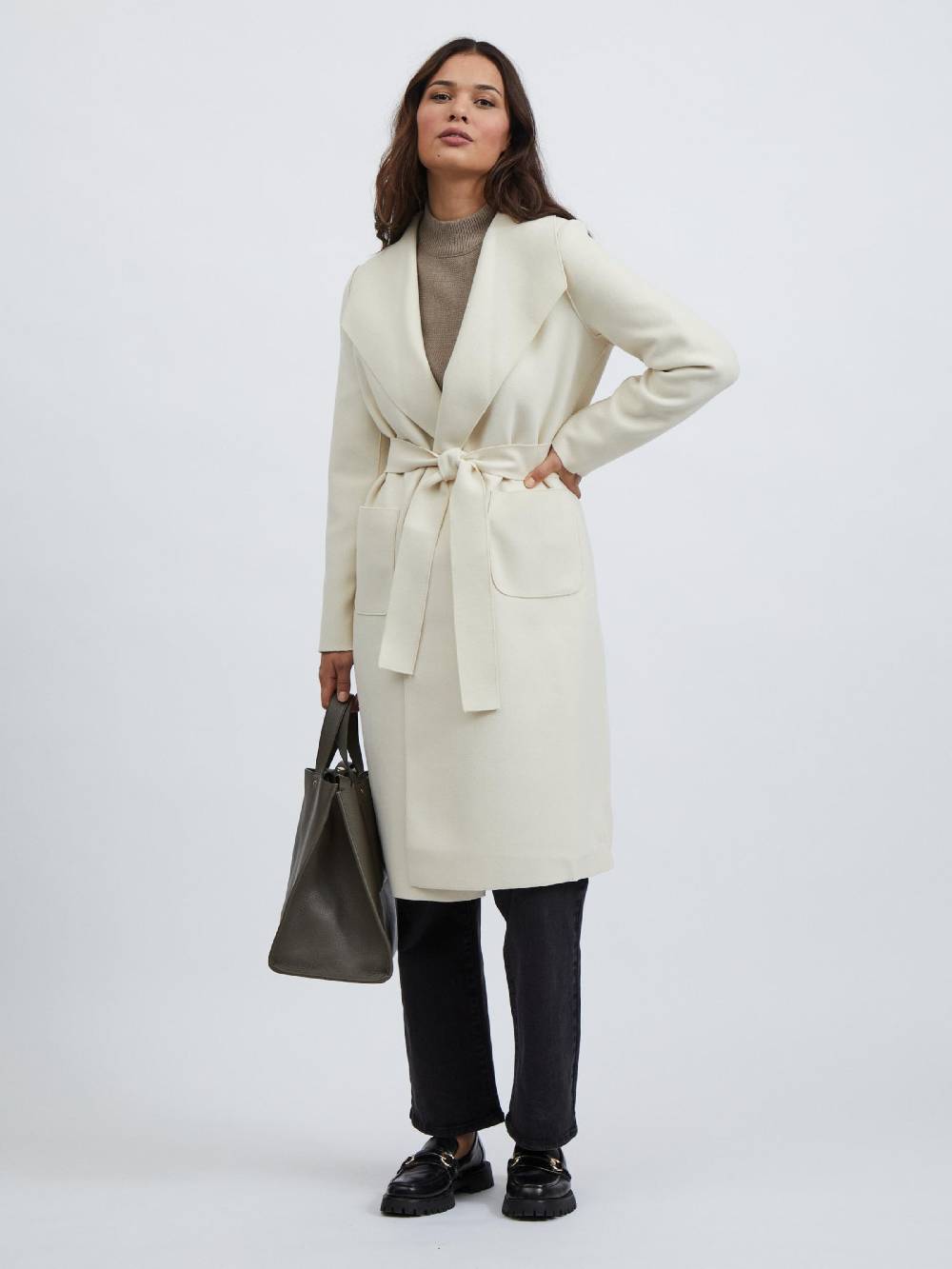 VILA Between-Seasons Coat 'VIJuice' in Cream Fabrikverkauf