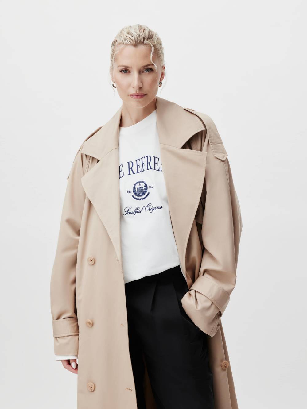 LeGer by Lena Gercke Between-Seasons Coat 'Alita' in Beige Kostenloser Versand