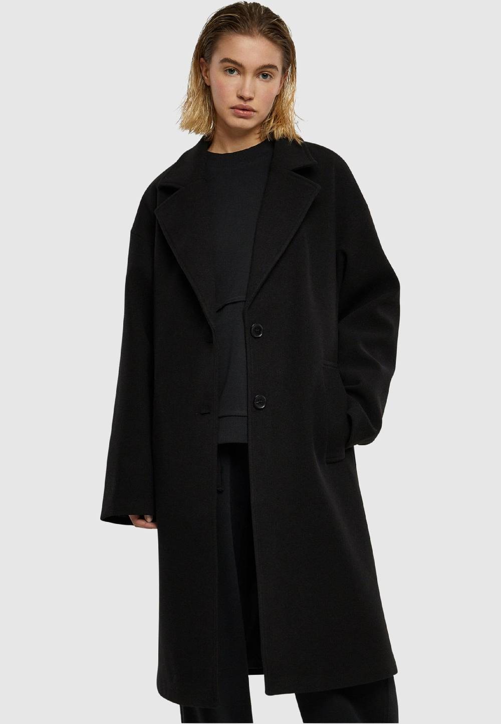Urban Classics Between-Seasons Coat in Black Fabrikpreis