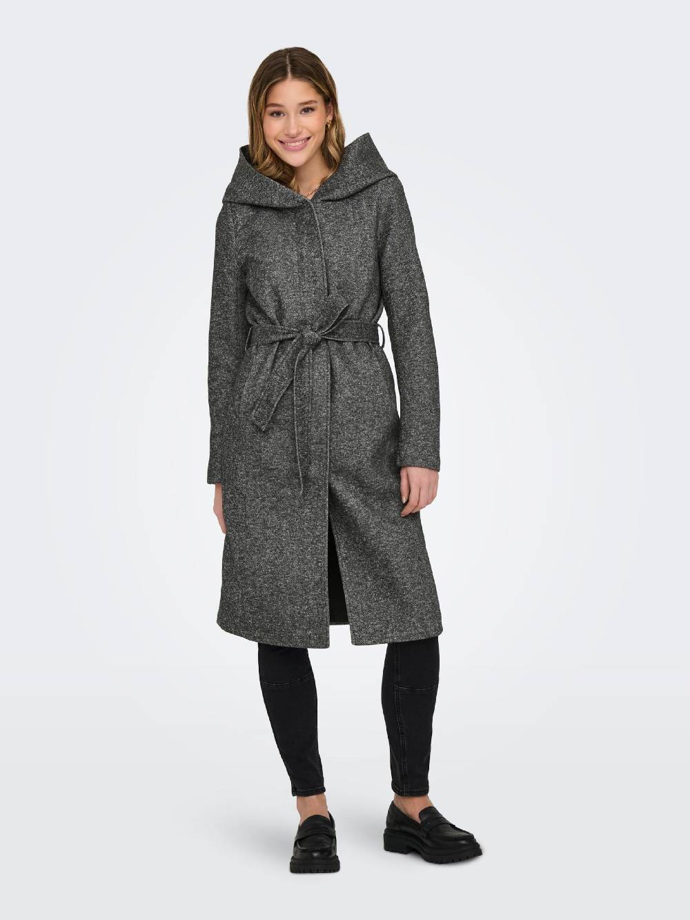 ONLY Between-Seasons Coat 'ONLSedona' in Mottled Grey Flash Sale