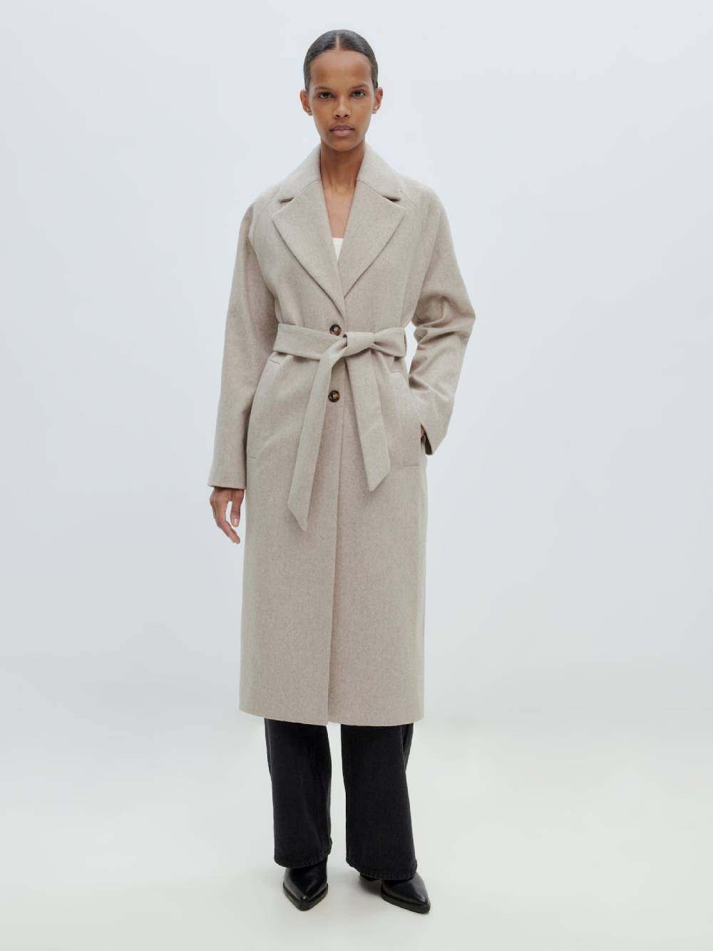 EDITED Between-Seasons Coat 'Cecilia' in Mottled Beige Online Shopping