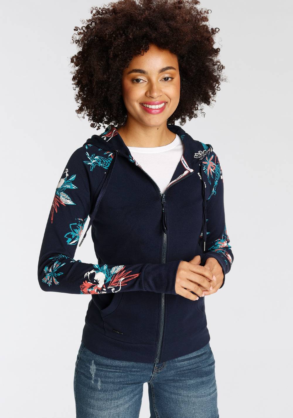 KangaROOS Zip-Up Hoodie in Blue, Marine Blue Heißer Verkauf