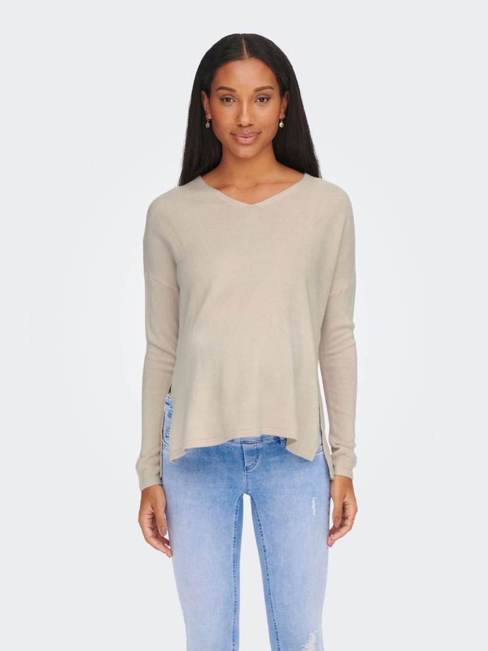 Only Maternity Sweater 'OLMAMALIA' in Beige Bis zu 55% Rabatt