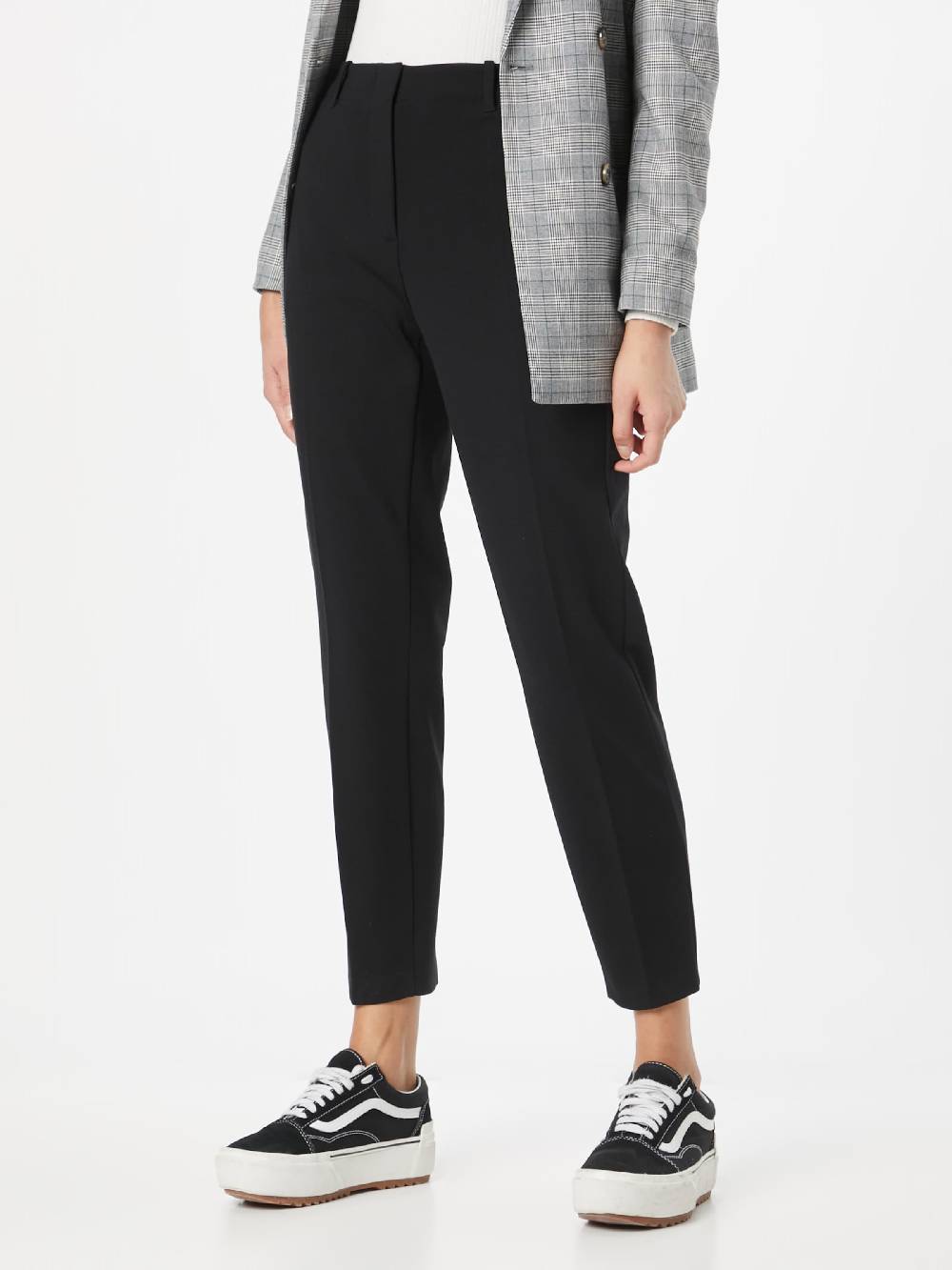 TAIFUN Slim fit Pleated Pants in Black im Angebot
