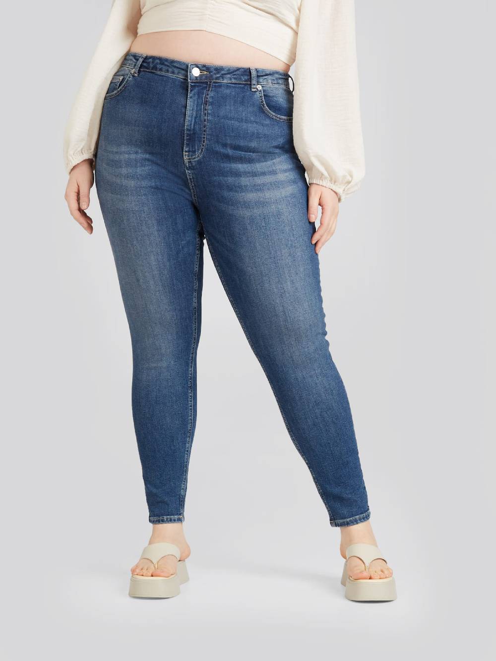 CITA MAASS co-created by ABOUT YOU Slim fit Jeans 'Juliana' in Blue Denim Online Shopping
