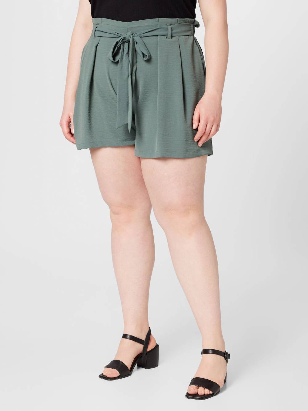 ABOUT YOU Curvy Loose fit Pleat-Front Pants 'Lia' in Pastel Green Black Friday