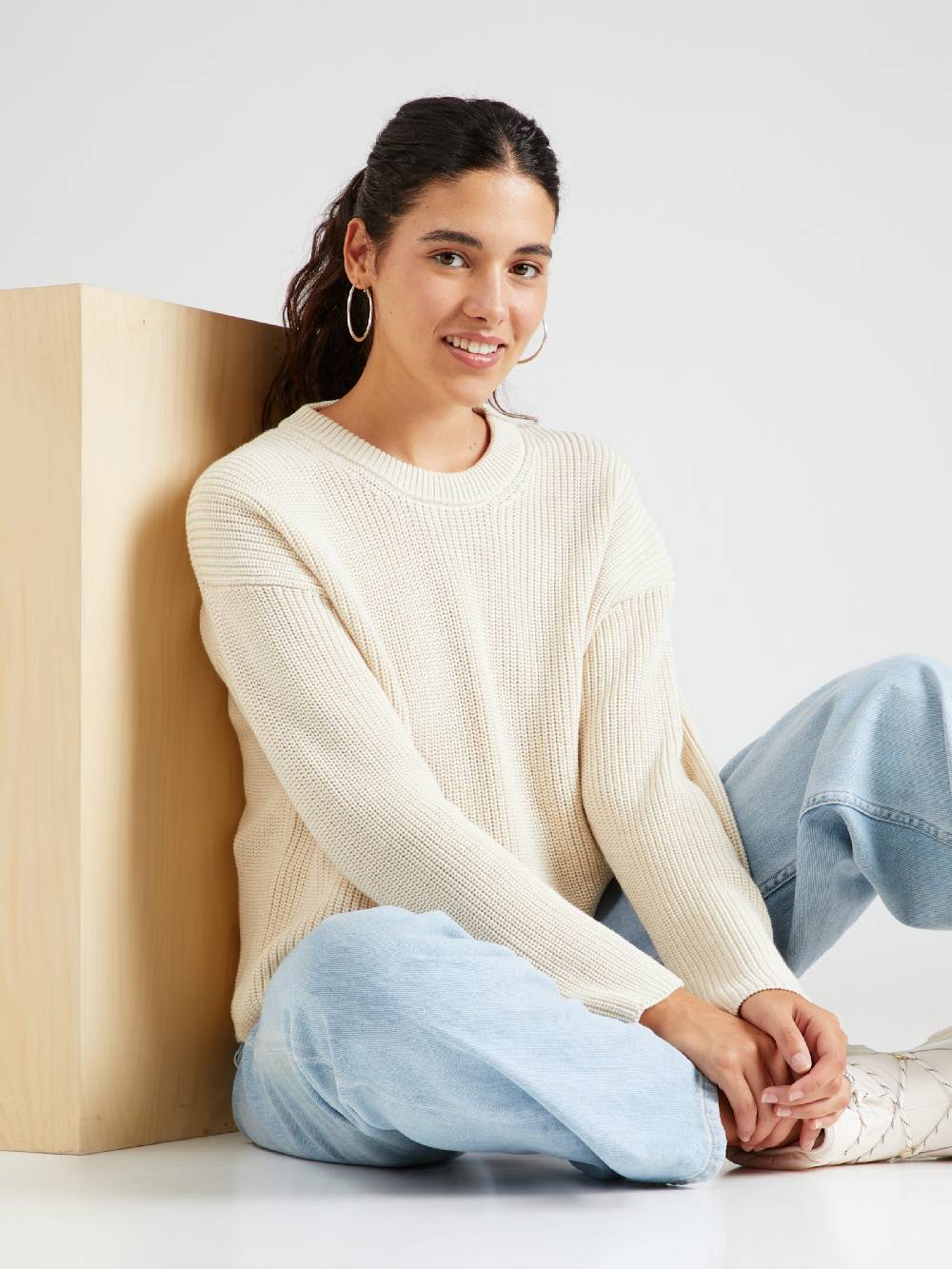 ARMEDANGELS Sweater 'NURIAA' in Wool White Super Rabatt