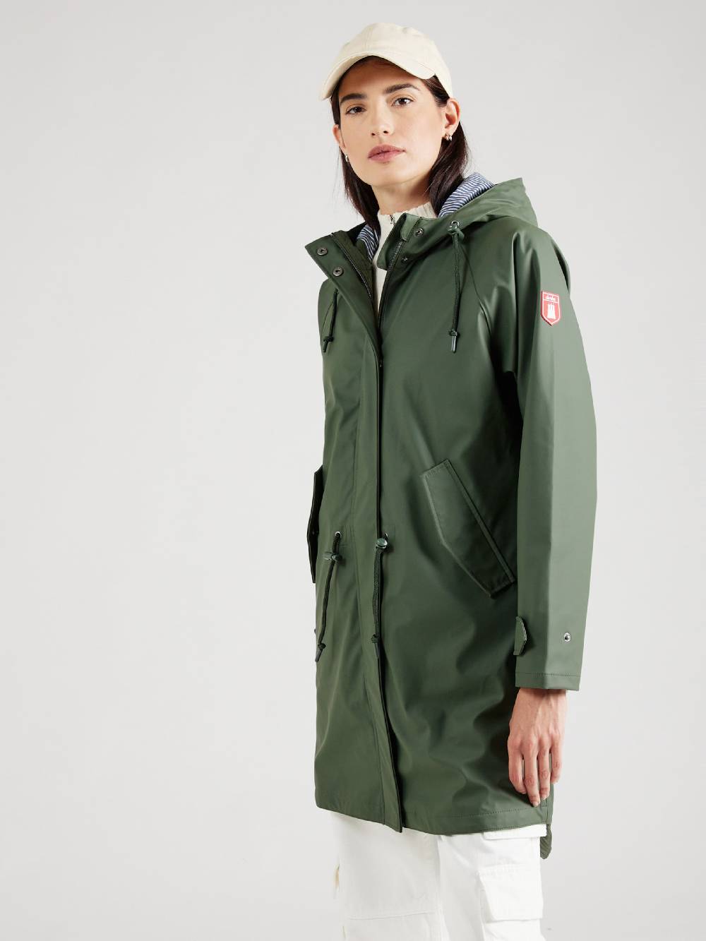 Derbe Raincoat 'Travel Friese' in Olive Meist gekauft