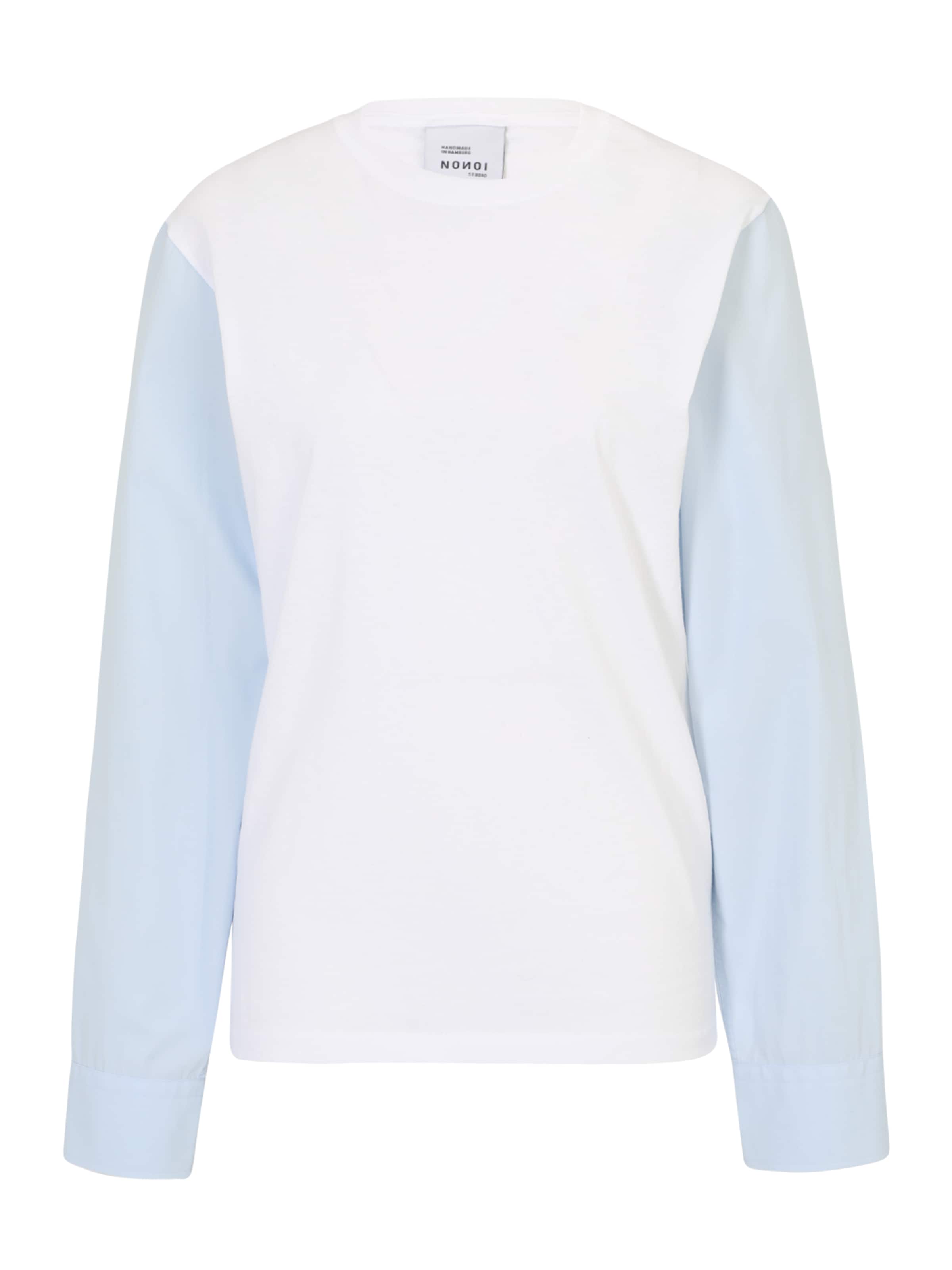 NONOI Studio Blouse 'Nonoi' in Sky Blue, White Vatertagsangebot