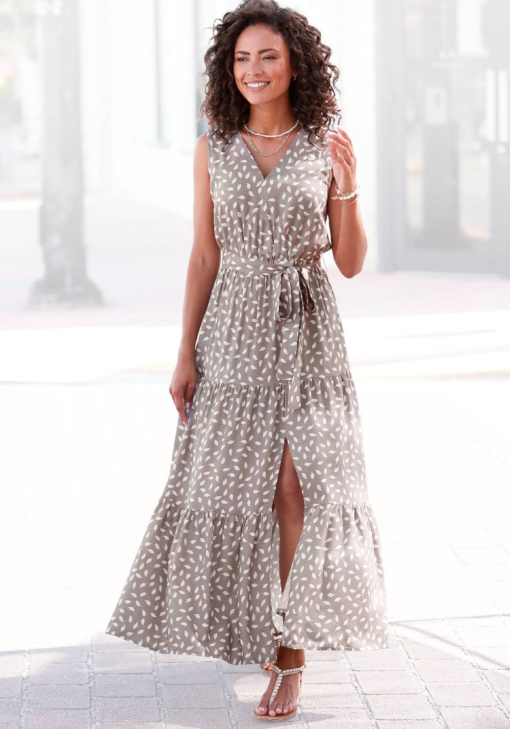 VIVANCE Summer Dress in Taupe Bestseller