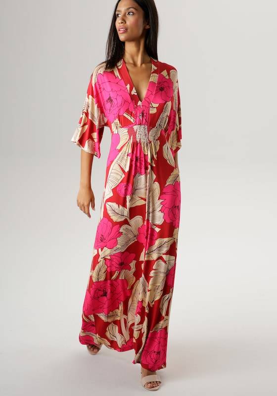 Aniston SELECTED Summer Dress in Dark Red Letzte 2 Tage