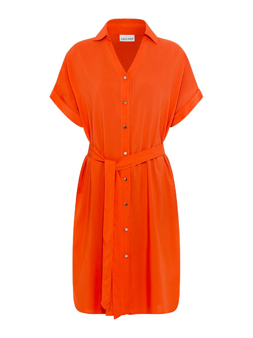 LASCANA Shirt Dress in Orange Red Fabrikpreis