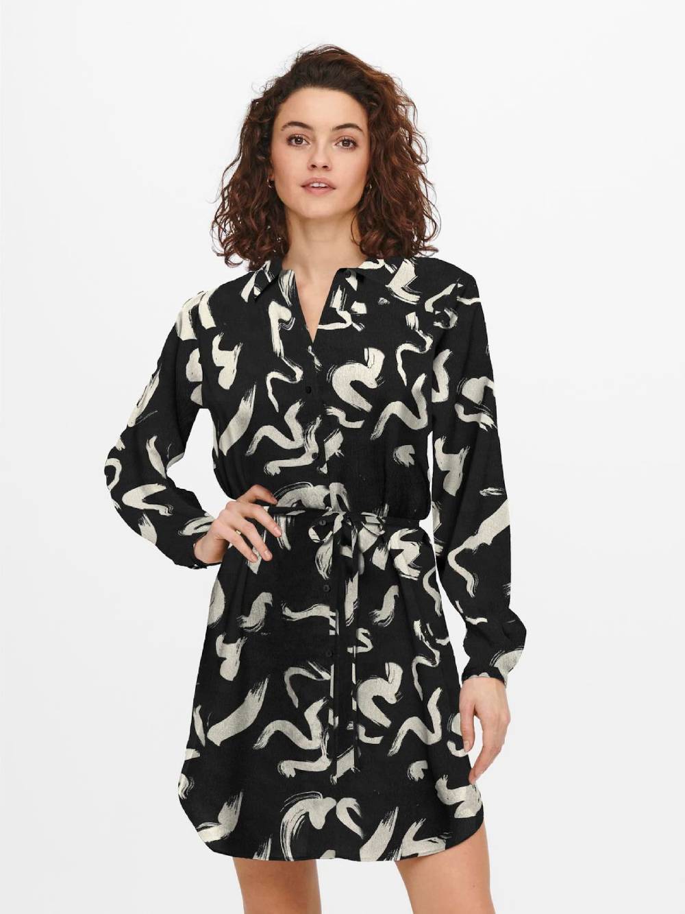 ONLY Shirt Dress 'ONLNOVA' in Black Rabatt
