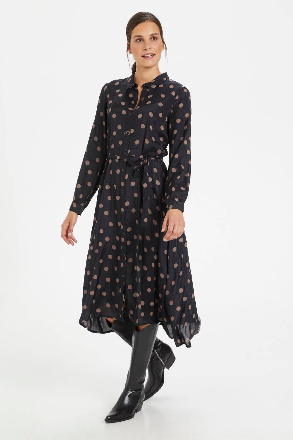 Kaffe Shirt Dress 'Oline' in Black Cyber Monday