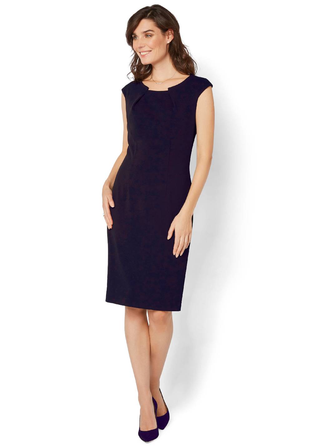 Select By Hermann Lange Sheath Dress in Marine Blue Super Sparpreis