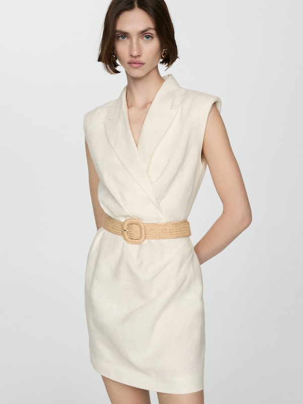 MANGO Sheath Dress 'GIORGI' in Wool White Wochenangebot