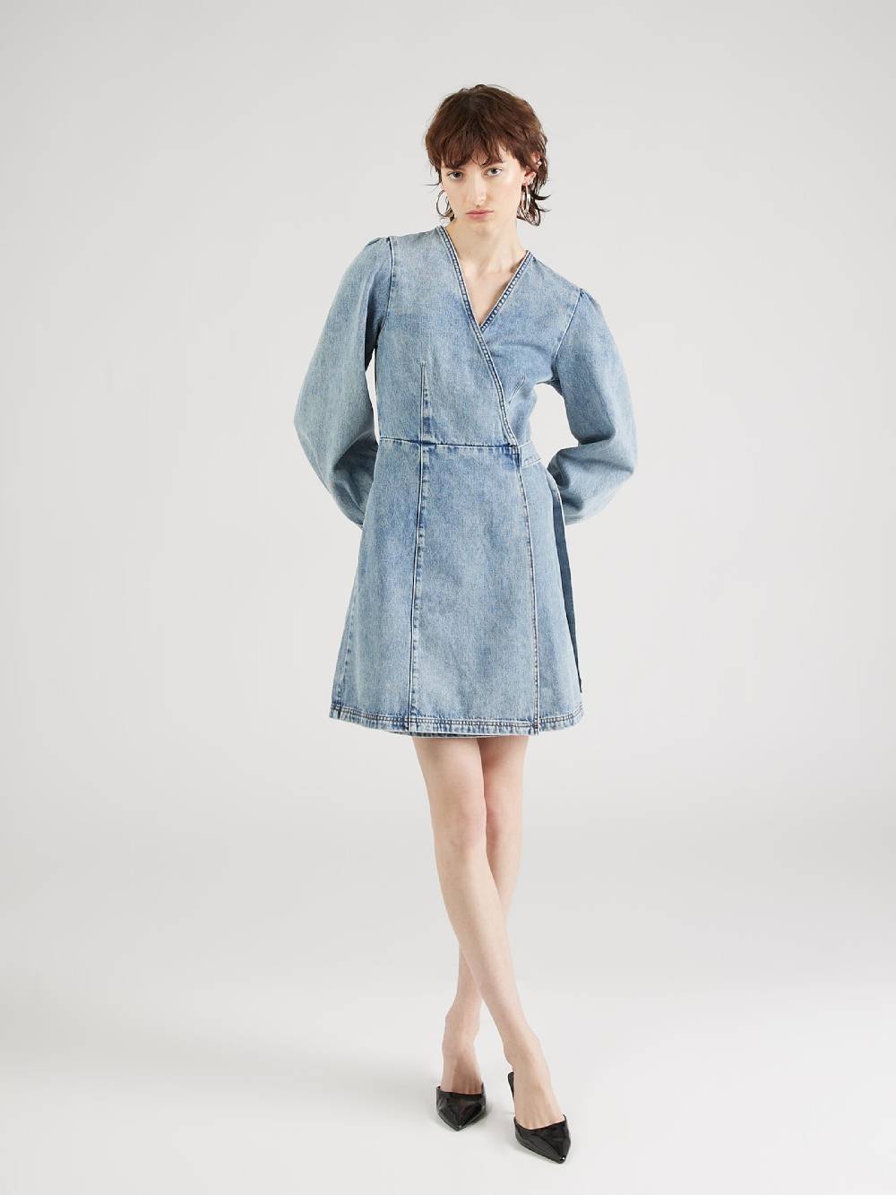 HUGO Dress 'Gissi' in Blue Denim Super Rabatt