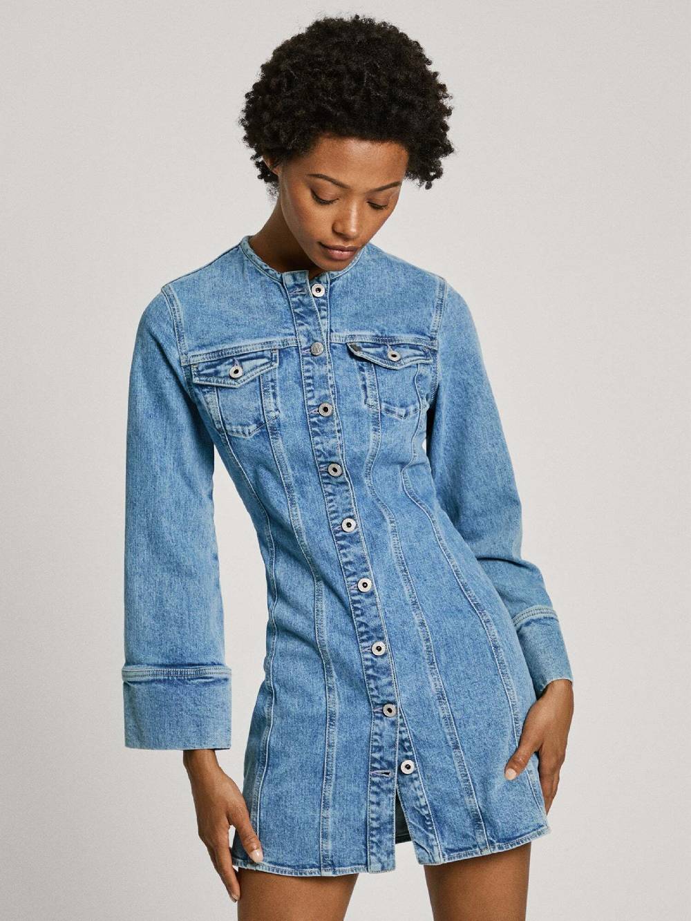 Pepe Jeans Dress ' ELLA ' in Blue Denim Kostenloser Versand international
