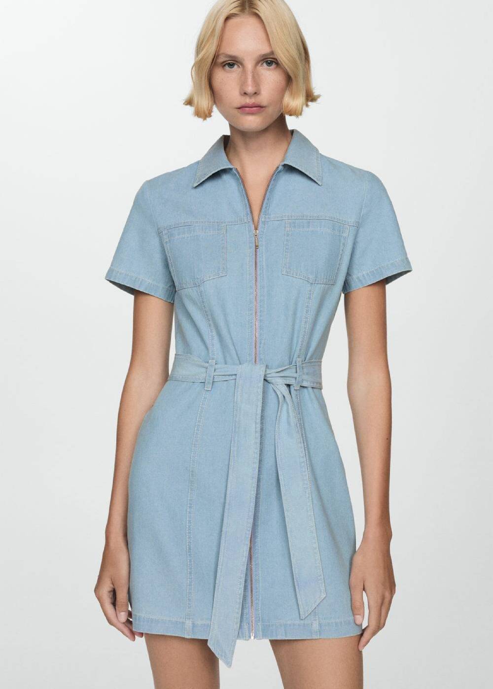 MANGO Shirt Dress 'lester-h' in Sky Blue 2025